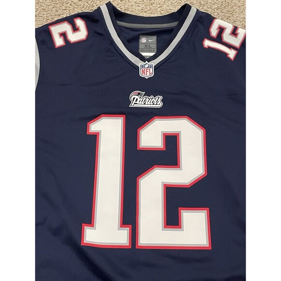 New England Patriots Tom Brady Vintage Blue Nike Jersey Men's Size-XLarge - Picture 3 of 6